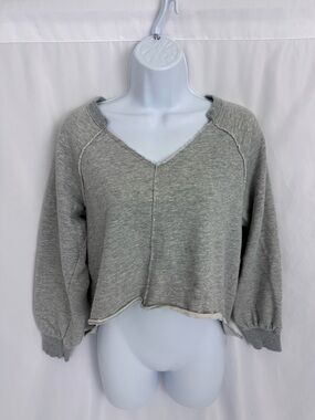 Anthropologie Pilcro Gray Cropped Hi-Low Sweater Size X-Small
